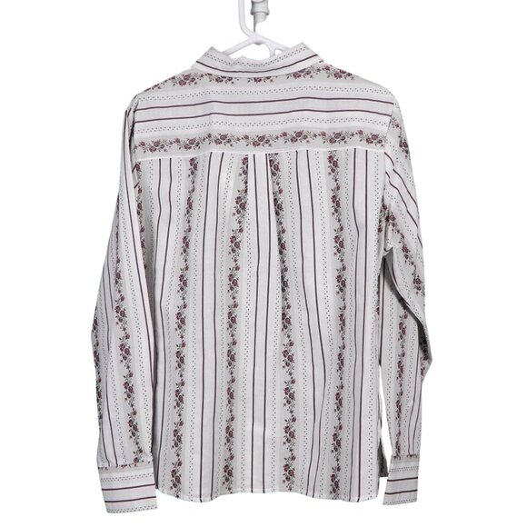 White Stag VTG Button Up Shirt XL 16 18 Womens NEW Striped Floral Easy Care - Picture 7 of 7